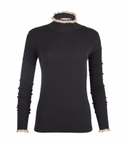 Bluse med rullekrave fra Rue de femme