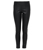 Imitation leather trousers with a 7/8-length leg
